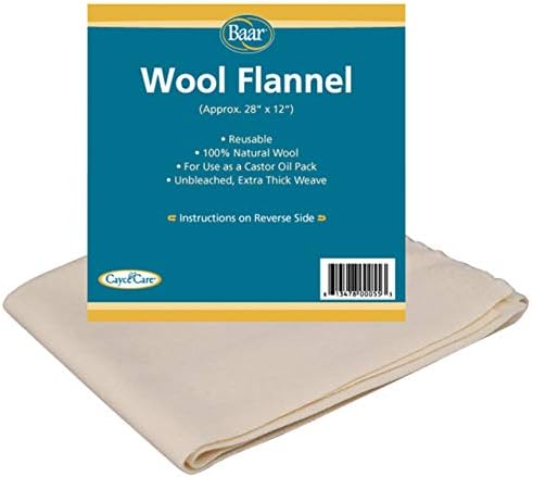 Baar Products - Wool Flannel for Castor Oil packs 1 pkt [Health and Beauty]