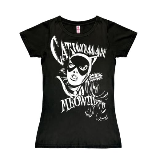 Logoshirt - Camiseta de Catwoman con Cuello Redondo para Mujer, Talla 38, Color Negro