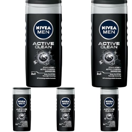 NIVEA Active Clean Duschgel 250ml (Packung mit 5)