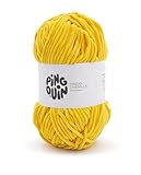 Aiguille/Crochet n° 6 Pingouin - Pelote de Laine Pingo Chenille - Laine à Tricoter - 100% POLYESTER - Aiguille n°6 - Couleur JAUNE SOLEIL