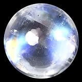 PUHARGEMS 1,55 ct AAA okrągły kształt kaboszonu (7 mm) tęczowy niebieski kamień księżycowy prawdziwy luźny kamień szlachetny, kamień szlachetny, Kamień księżycowy