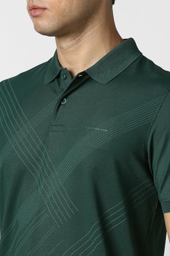 Image of Peter England Perform Men's Asymmetric Print Polo T-Shirt
