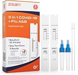 2San COVID & Flu Combo Test – Rapid Antigen, 3-in-1, 2 Pack (2 Tests Total)
