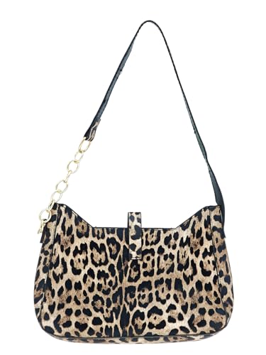 Women's Buckle Underarm Bag PU Leather Hobo Bags Clutch Shoulder Tone Chain Strap Handbag3