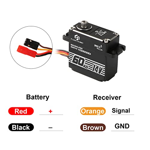 Image of FLASH HOBBY 60KG Brushless Servo IP67 Waterproof Servo 14V High Torque Servo with Full Metal Gear for 1 /8 1 /10 RC Crawler Car Truck or Robotic Parts (360)
