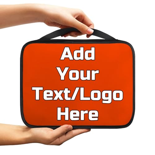 Image of Customize Bible Covers Add Your Own Photo Text Name Image Personalized Bible Bags for Men and Women Custom Bible Carrying Case Gifts Bible Holder with Handle, OrangeRed