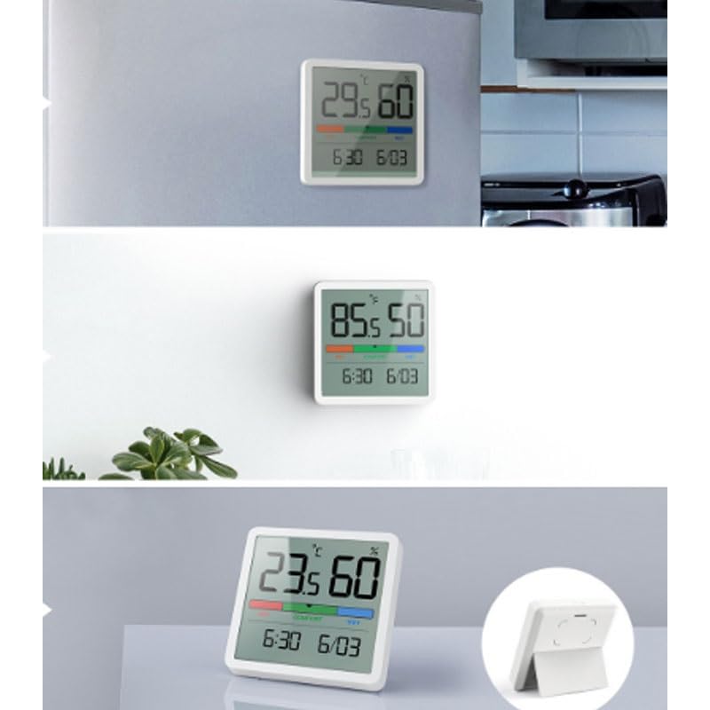ABS Digital Thermometer Hygrometer Clock Household Indoor Electronic Measuring Instrument