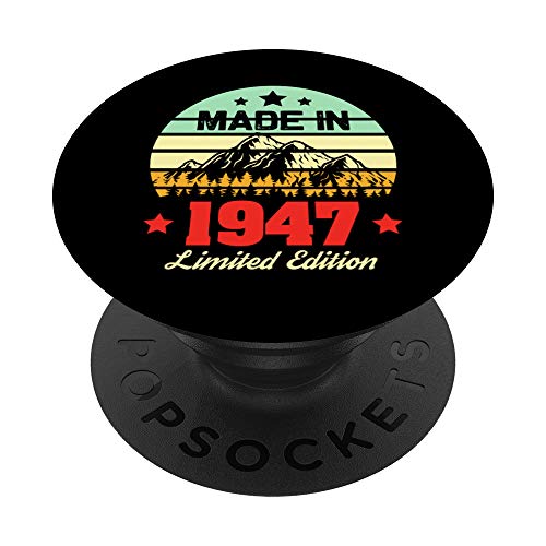 Gift for 73 Year Old Vintage Mountain 1947 73rd Birthday PopSockets Agarre y Soporte para Teléfonos y Tabletas