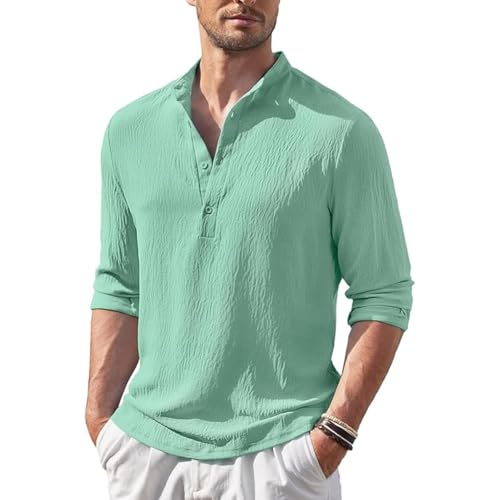 Image of Bellstone Men's Cotton Blend Solid Regular Fit Full Sleeve Short Kurtas | Men's Trendy Short Kurta | Ethnic Stylish Casual Lightweight Summer Kurta for Daily and Occasion Use