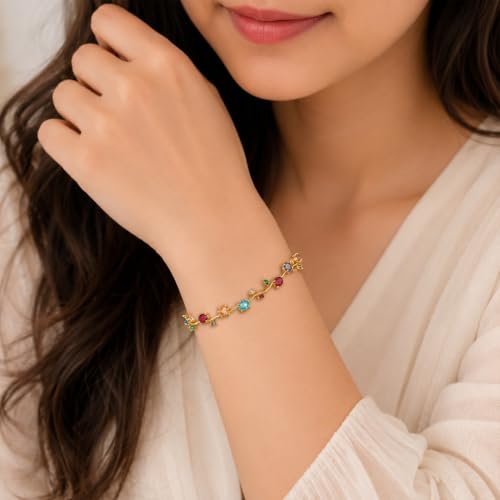 Image of Aurie Tulip Bracelet for Women & Girls | Anti Tarnish Stainless Steel Floral Bracelet |Party and Daily Wear Jewellery