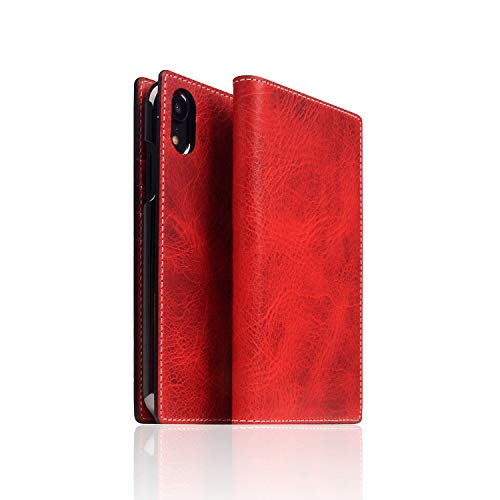 SLG Design iPhone XR ケース 手帳型 本革 レザー Badalassi Wax Case レッド 6.1インチ アイフォン カバー ワイヤレス充電対応【日本正規代理店品】 SD13689i61