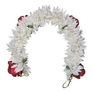 S,S Store Traditional Indian Hair Accessories Gajra Artificial Flower Jewelry Handmade Women Party Wear Bridal, Mehndi Hair Bun – Red White