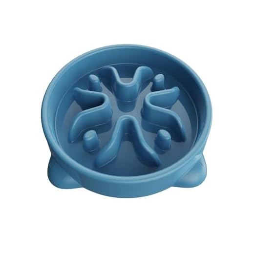 Slow Feeder Dog Bowls Small Breed, Dog Food Bowl Small Anti-Choking Bloat Stop Puzzle Healthy Eating Bowl (Blue, 1 Cup)