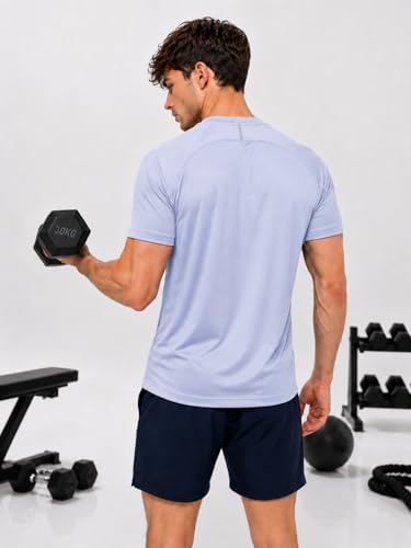 Image of Kvetoo Mens Dry Fit Gym T Shirt Quick Dry Sweat Proof Breathable Workout Tee Muscle Fit Athletic Sports T Shirt for Gym Running Training