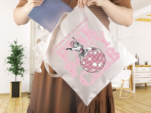 Image of WCGXKO Singer Pink Tote Bag Pride Music Fan Gift Song Lyrics Concert Merch