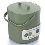 PTMS® Poubelle Compost Cuisine 6L - Seau à Compost avec Couvercle à accrocher et Grille...