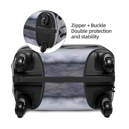 Antarctica Penguins Luggage Cover Washable Stretch Suitcase Protector Anti-Scratch Travel Luggage Sleeve Elastic Baggage Cover Fits 18-32 Inch4