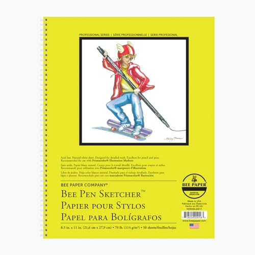 Bee Paper Company Pen Sketchers Pad, 8.5 by 8.5-Inch