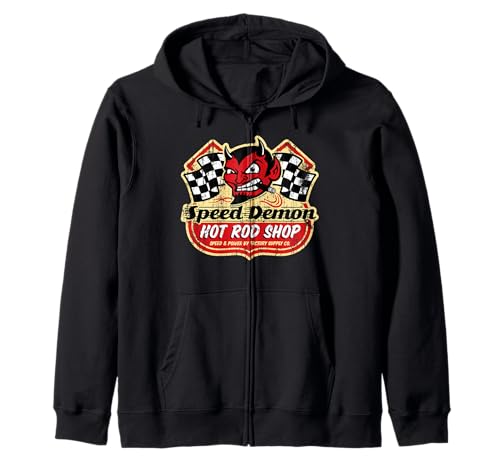 Speed Demon Hot Rod Shop SD002 - gráfico frontal Sudadera con Capucha