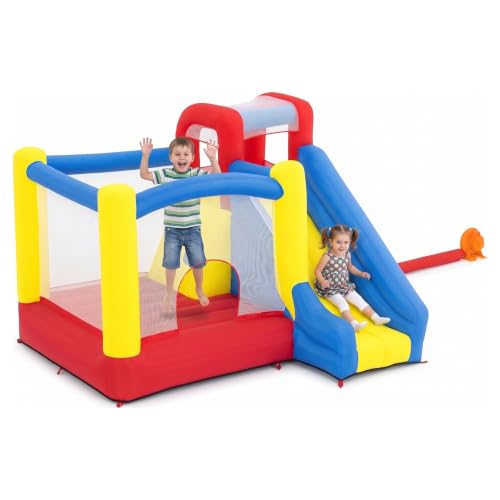 H2OGO! Slidetastic Mega Bouncer Inflatable Bounce House with Slide and Blower, Small Kids Bouncy House for Indoor & Outdoor Play, Toddler Jumper Castle, Ages 3-6, 9' x 8.5' x 7'