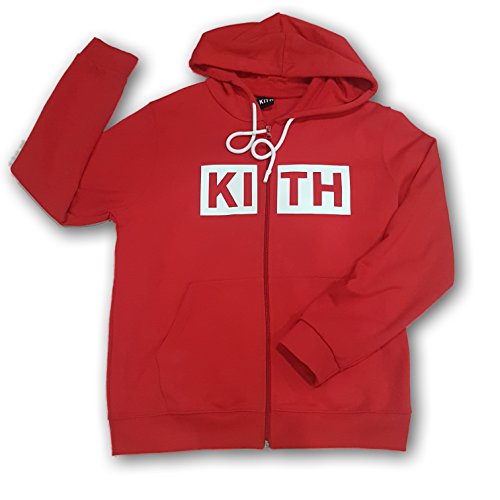  kith Felpa Capuccio Uomo Colore Rosso con Logo Bianco Collezione SS2018 (s)