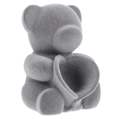 Veemoon Oso Pequeño de Peluche Sentado para Decoración del Hogar Adorno de Modelado de Oso Textura de Plantado Portaflores Preservadas para Sala Dormitorio U Oficina Figura DIY sin