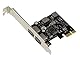 KALEA-INFORMATIQUE PCI Express USB 3.0 2 Ports Typ A Controller-Karte mit automatischer Stromversorgung über den PCIe-Anschluss und NEC D720202 Chipsatz.