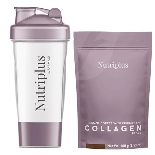 Nutriplus - Mezcla de café instantáneo y colágeno, 3.53 onzas líquidas, tostado medio, sin OMG, sin gluten, 20-25 porciones