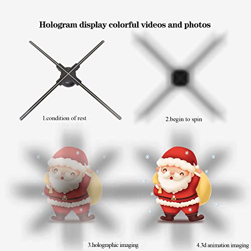 Image of 3D Holographic Advertising Projector, 3D Hologram Advertising Displayer Display LED Fan 3D Naked Eye LED Fan is Best for Store, Shop, Bar, Casino, Holiday Events Display Missyou (56cm)