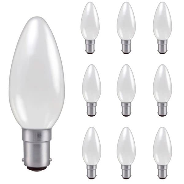 Candle 240V 60W BA15D Opal 10 Pack