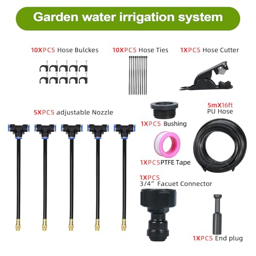Kit d'arrosage extérieur goutte à goutte avec micro-goutteurs réglables
