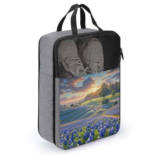 Bolsa de viaje para zapatos Texas Bluebonnets organizador impermeable 3