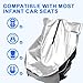 2pcs Baby Car Seat Sun Shade Covers, 38.54x28 Inch Thick Oxford Cloth Insulated Cover Universal Travel Accessories for Most Baby Car Seats (Silver)