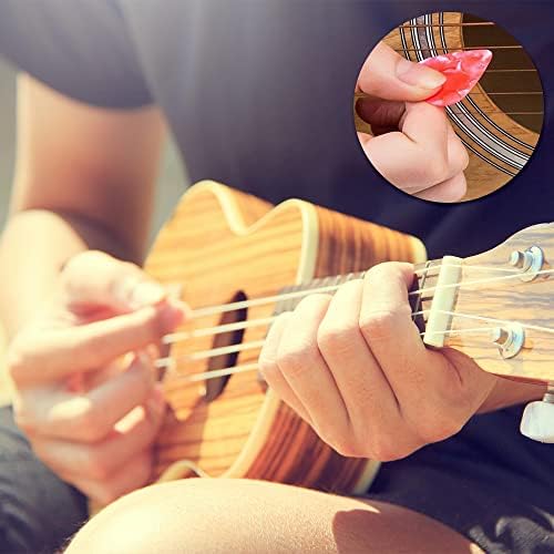 ALLY-MAGIC 50 Pcs Guitar Picks 0.46 mm Guitar Picks Guitar Plectrums Celluloid Pick for Acoustic, Electric, Bass Guitar including Y2JTBP (B)