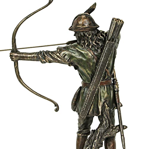 Estatua Decorativa Robin Hood Metal Bronze 11.5 pulg miniatura 3