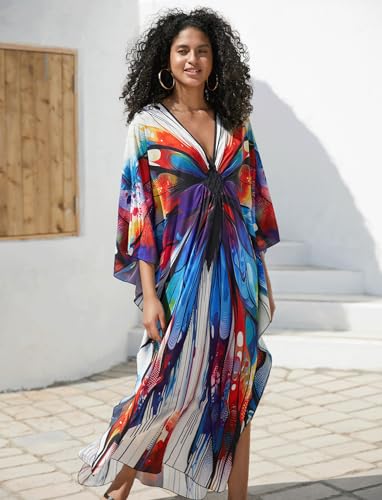 Kaftan Dress for Swimwear Women Plus Size Bathing Suit Cover Up Beach Robe4