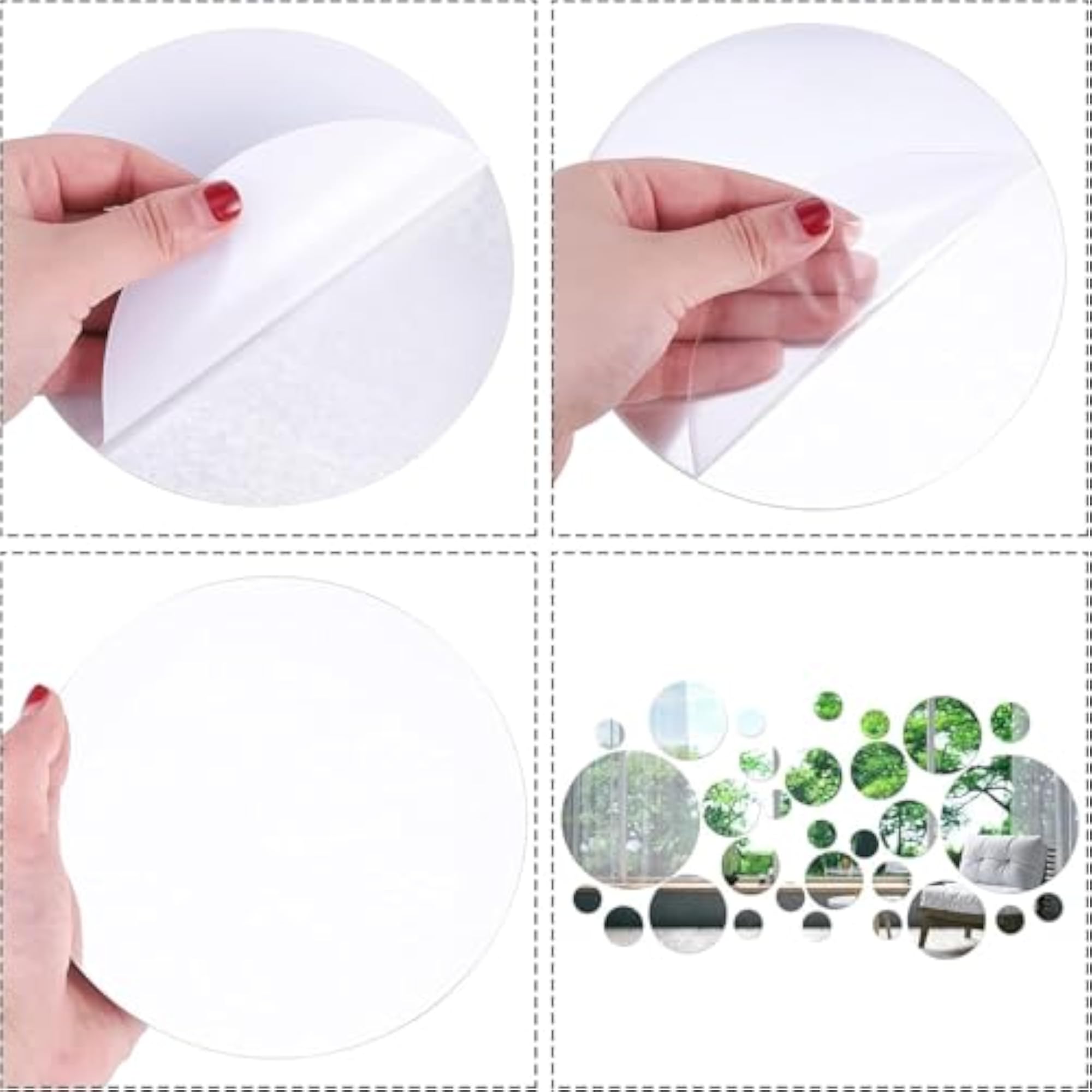 Acrylic Round Mirror, 3 inches, Pack of 15