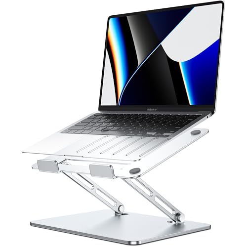 LOXP Adjustable Laptop Stand, Ergonomic Computer Stand for Desk, Aluminum Ventilated Colling Printer Stand Compatible with MacBook Pro Air, Dell 10-15.6