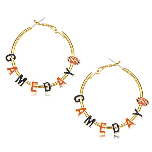 Boucles d'oreilles créoles football femme rouge et bleu pour supporter son équipe