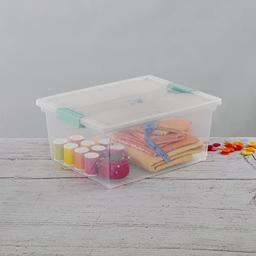 Sterilite Deep Clear Plastic Stackable Storage Container Bin Box Tote With Clear Latching Lid Organizing Solution For Home & Classroom, 4 Pack #TOP3