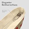 Emma Jonasson Jutebeutel mit Reißverschluss - Stilvoller Shopper Damen mit Innentasche - Einkaufstasche mit langem Henkel - Perfekte Tasche als Tote bag, Schultertasche, Stofftasche groß mit Herzen #2