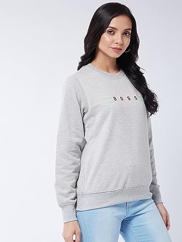 Image of Modeve Women Printed Hooded Sweatshirt for Winter