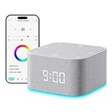 LeCoirrax Sound Machine Alarm Clock for Baby Adult, 32 Soothing Sounds White Noise Machine, Night Lights Bluetooth Speaker, APP Control Noise Machine with Dimmable Clock for Kids Teens