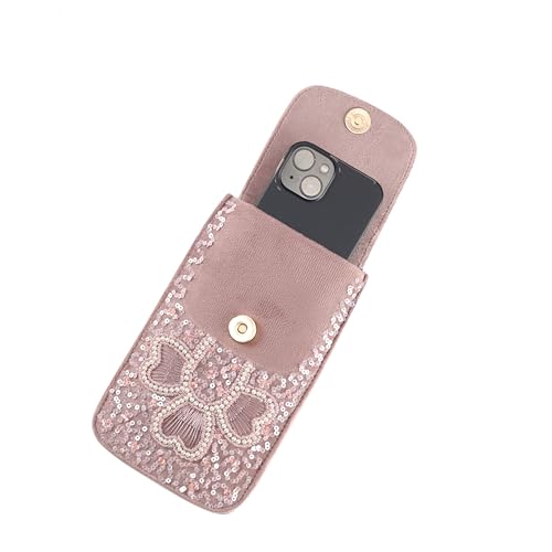 Image of J I ACCESSORIES Velvet Saree Clutch Mobile Pouch Waist Clip Ladies Purse Gift For Women