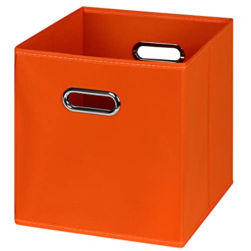 HEAYEEG Cubes de rangement pliables en tissu avec deux poignées pour organiser la maison (orange)