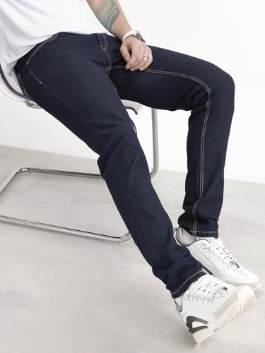 Image of WROGN Men's Cotton Stretch Jeans | Slim Tapered Fit
