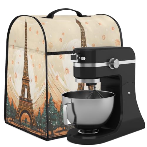 Coffee Maker Cover Eiffel Tower Printing Kitchen Appliance Covers Small Appliance Covers Blender Cover Juicer Cover Dust Covers for Kitchen Appliances with Top Handle and Pockets,Washable,C394