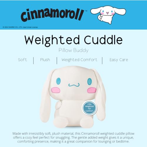 Image of Cinnamoroll Bedding Super Soft Plush Calming 3Lb Weighted Cuddle Pillow Buddy, Comfort Pillow, (Officially Licensed Product) by Franco Calm