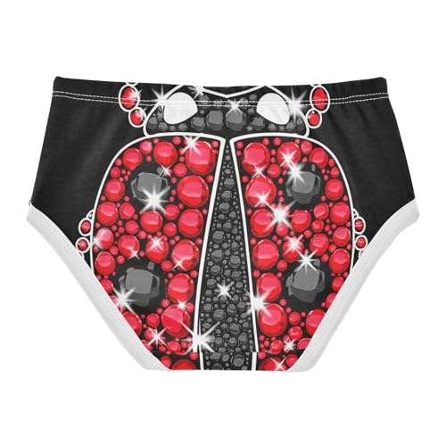 Cotton Toddler Underwear Floral Ladybug Sparkle Red Black Gemstones Cute Panties Girl Fun Undies Kids Briefs 2t2