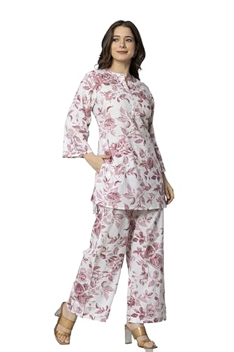 Aradhika Women's Cotton Printed Co-ord Set of Kurta and Palazzo